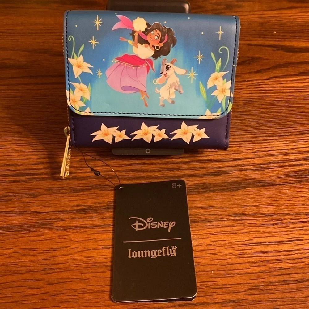 Loungefly Hunchback of Notre Dame Esmeralda Wallet Disney Flap Zip NWT Blue - Picture 10 of 10